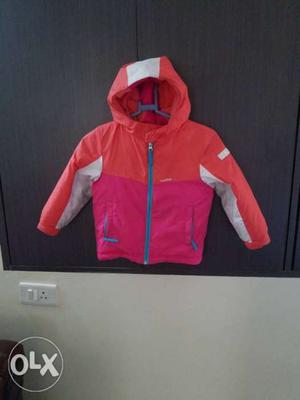 Pink snow/ski jacket with zip up Hoodie 4 years kid.