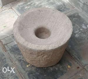 Round Gray Concrete Stand