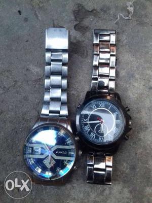 Round Two Black Chronograph Watches