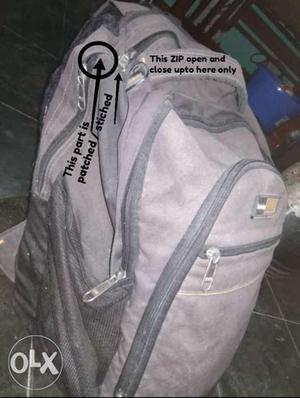 School bag Grey colour  litres All zips