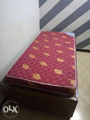 Single cot with mattress and storage