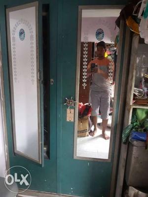 Teal Wardrobe With Mirror