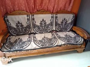White And Black Floral Print Sofa In a very good condition