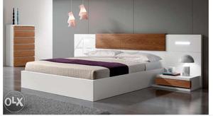 White And Brown Wooden Bed