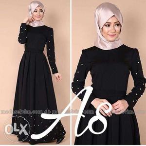 Women's Black Abaya Dress Colkage