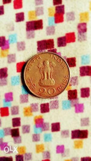 20 paise old coin in good codition, only 