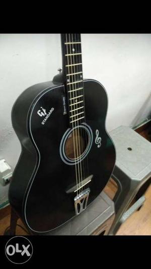 Black 6 strings acoustic guitar, best in quality