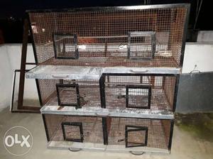 Brown-and-black Metal Pet Breeding Cage