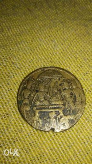 Golden colour ancient coin..