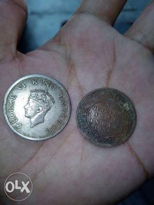 Old British Indian coins very good conditions.