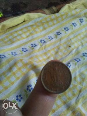 . Old ragi one pice. Coin.