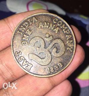 One anna  vintage coin east india company