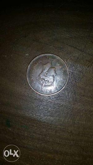 One quarter anna india  coin empror king