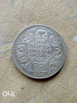 One rupe Indian coin 77 years old