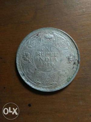 One rupee coin of  Emperor George V King