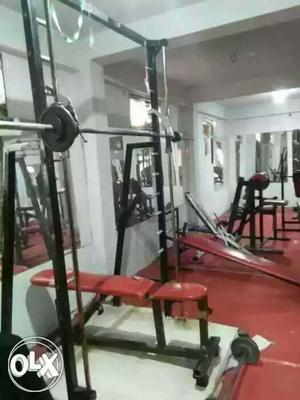 Red And Black Weight Bench Press
