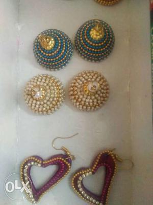Silk threads bangles and earrings