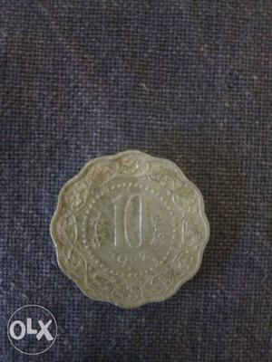 , Ten Paisa Coin from India.