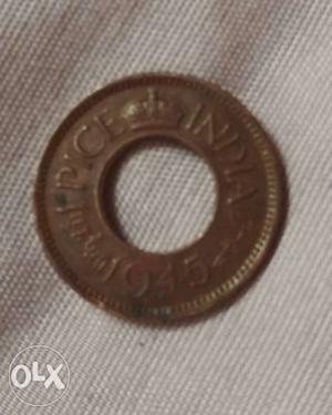 Vintage pice indian coin copper, in mint