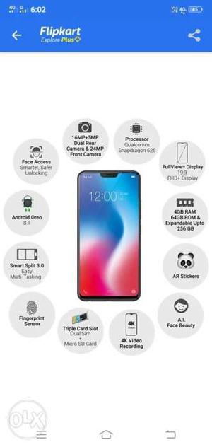 Vivo v9 just 6 month old but new condition +one