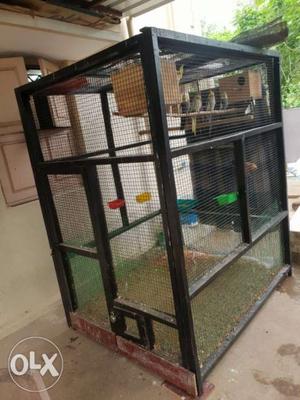 Wooden metal cage with two breeding box 6 × 5