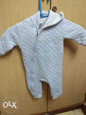 Baby's Gray And White Footie Pajama