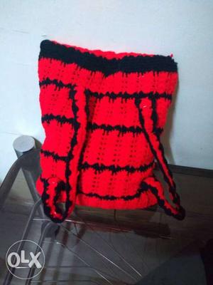 Beautiful hand made crochet school bag. We also