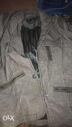 Black And Gray Full-zip Jacket