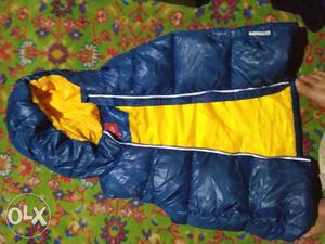 Blue And Yellow Bubble Hooded Vest