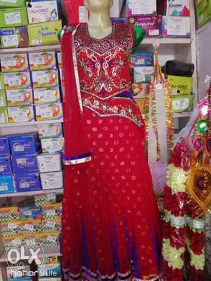 Girls red nd purple colour beautiful lehnga for 10 to 13