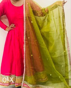 Its a pure silk anarkali long suit with dupatta