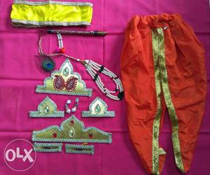 Krishna dress with accessories { for 2/3 years}