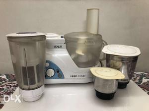 White And Silver 3-jar Mixer Grinder