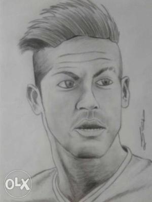 Neymer jr pencil drawing on paper by artist shino