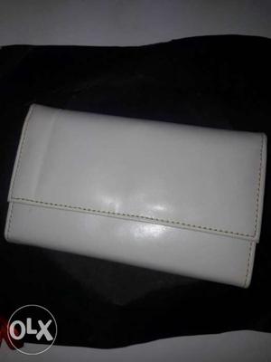 Pure leather white colour purse