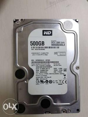 Silver Western Digital 500GB Internal Hard Drive