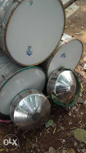 Three Round Stainless Steel Plates