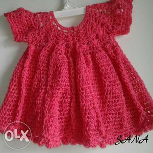 V cute pretty to wear crochet frock..
