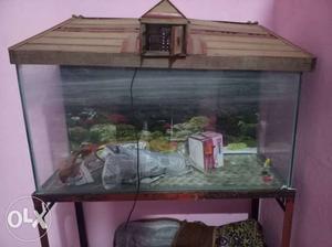 2.5 feet aquarium with trolly, air pump, heater,