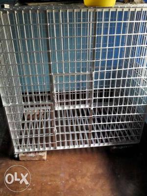 4 by 4 ft White Metal Cage
