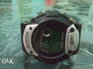 Black Sonata Digital Watch With Strap