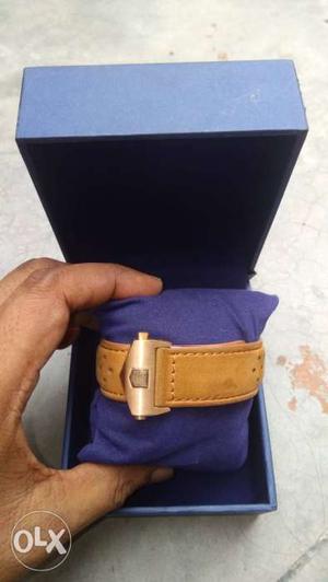 Brown Leather Watch Strap With Box