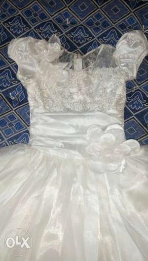 Communion White Floral Dress worn only for two hours. New