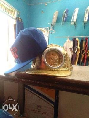 Gold And Blue Snapback Caps