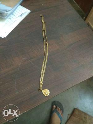 Gold-colored Flat-snake Link Necklace