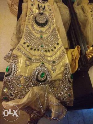 Indo western lehnga with heavy stone work in