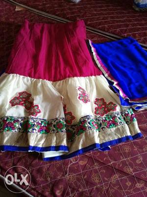 Long 3 colours party wear dress with duppata no