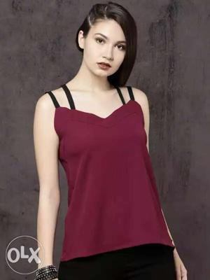 Maroon roadster top.. size-M