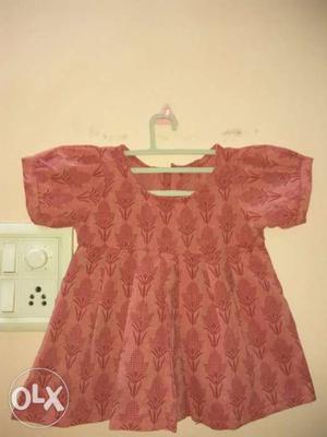 New cotton 1 to 2 year baby girl frock length 16 & chest 18