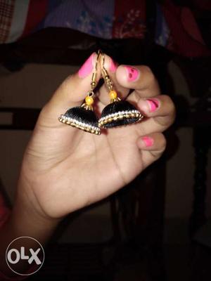 Pair Of Black Jhumkas Earrings